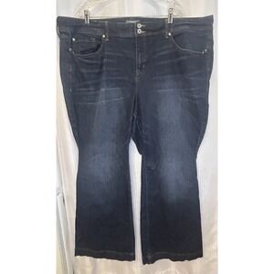 Torrid Dark Rinse Mid Rise Flare Jeans Size 26 Short Vintage Stretch